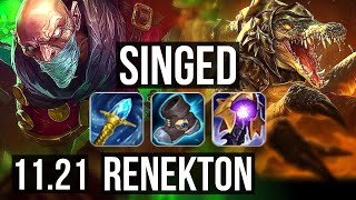 SINGED vs RENEKTON (TOP) | 5/1/7, 1.3M mastery | EUW Master | 11.21