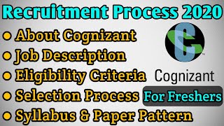 Cognizant Recruitment 2020 | Selection Process  | Syllabus | Eligibility for Freshers | Salary 2019