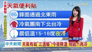 20200207中天新聞　【氣象】今晨平地最冷　連江縣東引測站9.1度