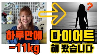 하루 동안 -11kg 체중감량 다이어트 해 봤습니다  -11kg (24.25lbs) weight loss during the day