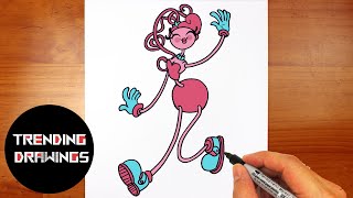 How To Draw Poppy Play Time Character - Mommy Long Legs Step by Step