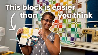 How to make a Disappearing Four Patch Quilt Block ✨ EASY Beginner Quilt Block Tutorial