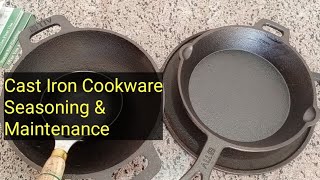 Cast Iron Cookware seasoning and maintanance ಕಾಸ್ಟ್ ಐರನ್ ಕುಕ್ ವೇರ್ ನ ಪಳಗಿಸುವುದು ಮತ್ತು ನಿರ್ವಹಣೆ