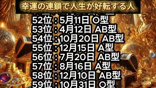 【幸運の連鎖で人生が好転する人】誕生日ランキング 誕生日占い