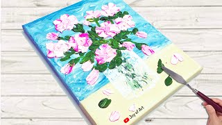 Abstract Flowers in Vase Acrylic Painting/Daily Art Therapy/How to Paint | Joy of Art