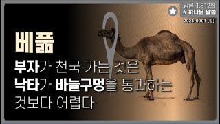 [하나님 말씀] 부자가 천국에 가는 것은 낙타가 바늘구멍을 통과하는 것보다 더 어렵다. (2024-0901-1012)