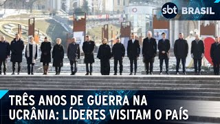 Líderes ocidentais vão à Ucrânia para marcar os três anos da guerra | SBT Brasil (24/02/25)