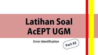 Contoh soal acept ugm - error identification #part 2