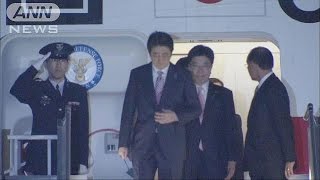 安倍総理、ジャカルタ到着　きょう日中首脳会談(15/04/22)