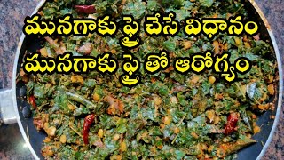 Drumsticks Leaves Fry || Munagaku Fry Recipe In Telugu || Munagaku kandipappu fry