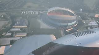 Wembley Stadium from a Piper Seneca Simulator