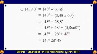 Satuan Ukuran Sudut, Derajat, Menit dan Detik. Asah Kemampuan Halaman 170 Matematika kelas X