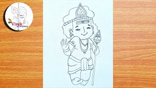 Easy Lord Kartikeya Drawing for Beginners | Lord Kartikeya/Murugan Drawing Step by Step