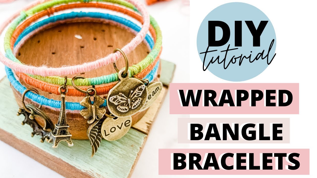 DIY Wrapped Bangle Bracelet With Charms | By Michele Baratta - YouTube