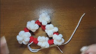 crochet popcorn & cranberry garland.  @wipandchain