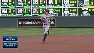 DET@MIN: Kinsler opens scoring with a homer to left