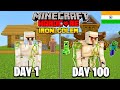 I Survived 100 Days as an Iron Golem in Minecraft Hardcore (HINDI)