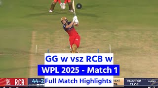 GG w vs RCB w Full Highlights | Gujarat vs Bengaluru Full Highlights | Match Highlights