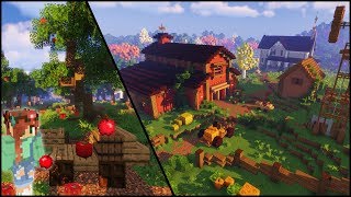 Autumn Farm | Apple Orchard & Pumpkin field | Minecraft Build Timelapse