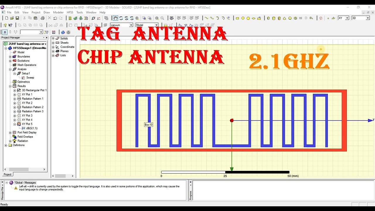 UHF Band Tag Antenna Or Chip Antenna For RFID Design Simulate In Hfss ...