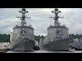 【4k】護衛艦『まや』『はぐろ』並んで接岸 横須賀入港シーン