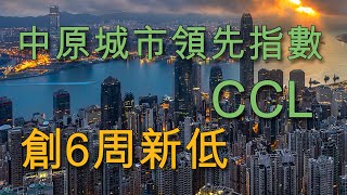 【奇妙財經】 中原城市領先指數CCL報186 09點   創6周新低