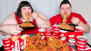 Jollibee Chicken \u0026 Noodles with Hungry Fat Chick • MUKBANG