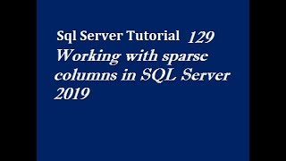 SPARSE Column in SQL Server