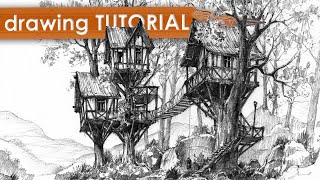 PORADNIK RYSUNKOWY - jak narysować domek na drzewie