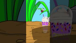 Grimace shake and Green Little worm MEME | Funny Cartoon Animation #shorts