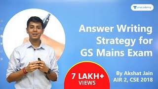 Answer Writing Strategy for GS Mains by UPSC CSE Topper 2018 AIR 2 Akshat Jain