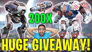 Huge Giveaway! 50x BEDWYR 50x NOIR SHENLOU \u0026 100x INFERNO | War Robots WR