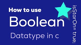 How to use Boolean data type in c programming #programming