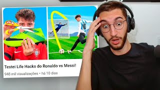 Testei Life Hacks do Ronaldo vs Messi!