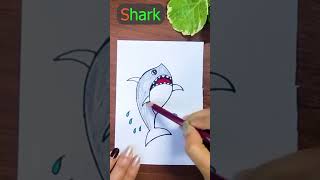 How To Draw Shark🦈 ?  #simpledrawingbysc #drawing #learning