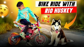 Bike Ride With Rio Huskey 🦮😍 || Tappu Parmar Vlog #explore #tappuparmar