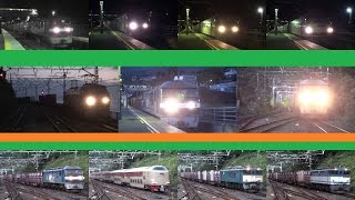 2015年 10月18日 根府川駅 貨物列車・西武鉄道30000系甲種