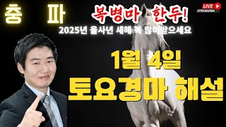 경마에 미치다 1월 4일 토요경마 해설 충파의 복병마 챙겨가시고 복받으세요!