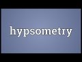 Hypsometry Meaning