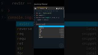Reverse a String in JavaScript | JS Tutorial | @codeDynasty-O95
