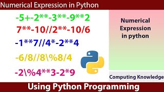 Numerical Expressions -3 using Python|| how to solve numerical expression using python
