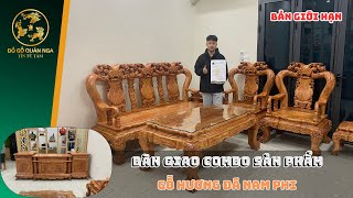 Bàn Giao Combo Nội Thất Tới Nhà Chú Khách Bộ Bàn Ghế Và Chiếc Kệ TiVi Gỗ Hương - ĐỒ GỖ QUÂN NGA