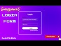 How to make Transparent Login Form using HTML & CSS  | @CodeWithBipin #loginform #transparent