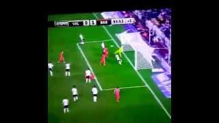 Valencia vs Barcelona 0-1 2014 Sergio Busquets Goal