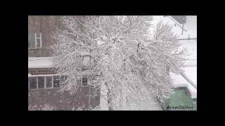 Beautiful Snow in Yerevan Armenia ձյուն Երևանում  снег в Ереване 2012