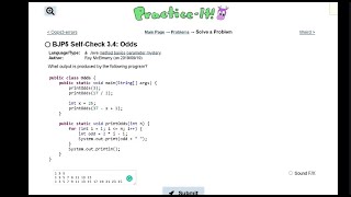 Java Practice It || 3.4 Odds || method basics