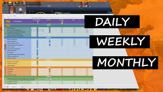 All Dailies Weeklies Monthlies Explained | Spreadsheet Checklist! Dungeon Fighter Online