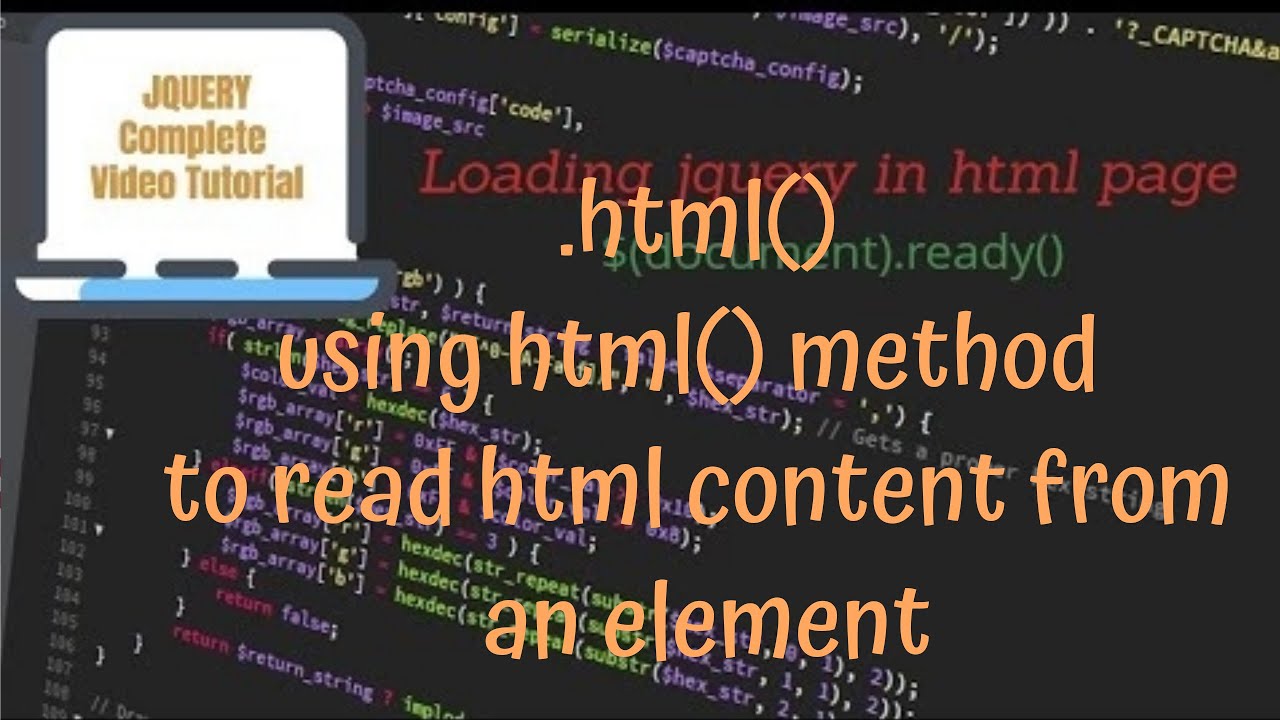 JQuery Tutorials #33 - Using Jquery Html() Method To Read Html Content ...