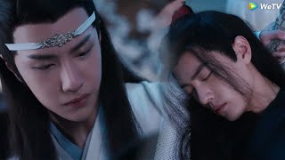 Lan Zhan learns Wei Wuxian endured the pain of having his inner elixir extracted, hugs him and cries