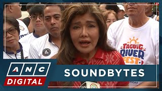 WATCH: Senator Imee Marcos reacts to floodings in PH after 'Carina' onslaught | ANC